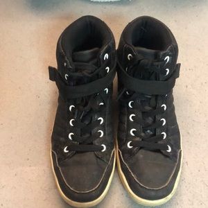 Black Lace and Velcro shoes